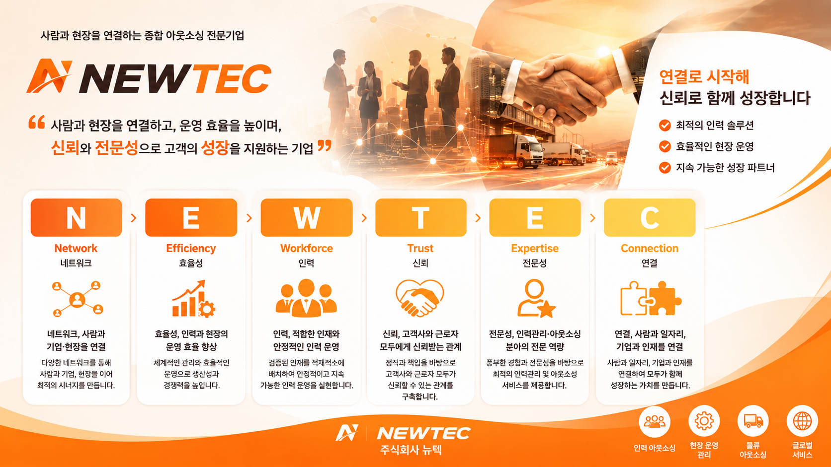 NEWTEC 핵심가치 및 비전